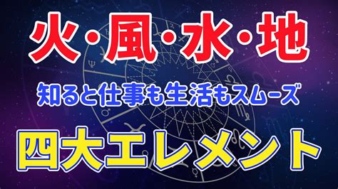 地風水火|12星座【4つのエレメント】火・土・風・水の意味や。